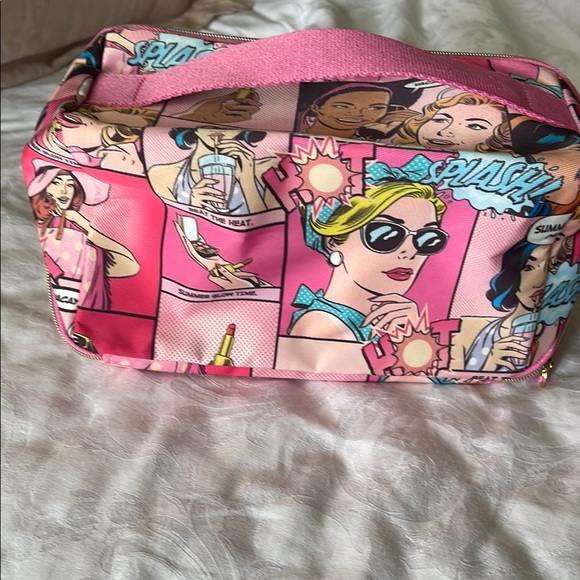 Estee Lauder Pink Cosmetic Bag with Cartoon Print - Picture 1 of 3